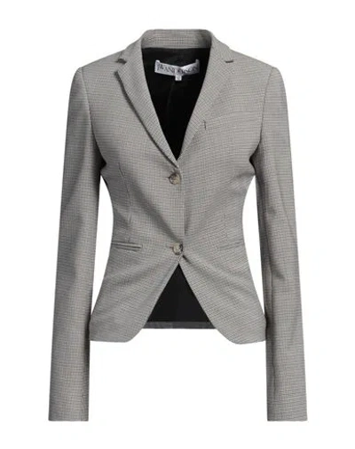 Jw Anderson Woman Blazer Grey Size 4 Virgin Wool, Elastane In Gray