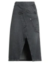 Jw Anderson Twisted Asymmetric Denim Wrap-effect Midi Skirt In Black