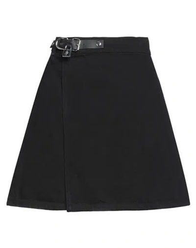 Jw Anderson Woman Denim Skirt Black Size M Cotton, Leather