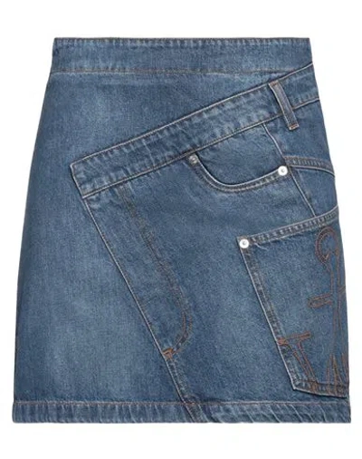 JW ANDERSON JW ANDERSON WOMAN DENIM SKIRT BLUE SIZE 4 COTTON