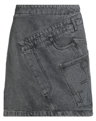Jw Anderson Woman Denim Skirt Grey Size 2 Cotton In Gray