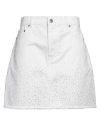 Jw Anderson Crystal-embellished Denim Miniskirt In White