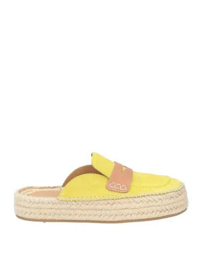 Jw Anderson Woman Espadrilles Lime Green Size 9 Calfskin In Yellow