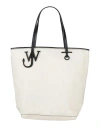 Jw Anderson Jw Tall Anchor Logo Plaque Tote Bag In White