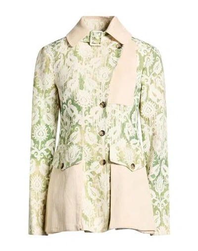 Jw Anderson Woman Jacket Green Size 6 Linen In Neutral