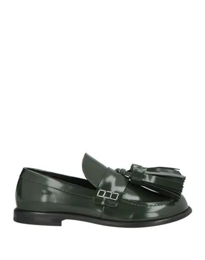 Jw Anderson Woman Loafers Dark Green Size 7 Calfskin
