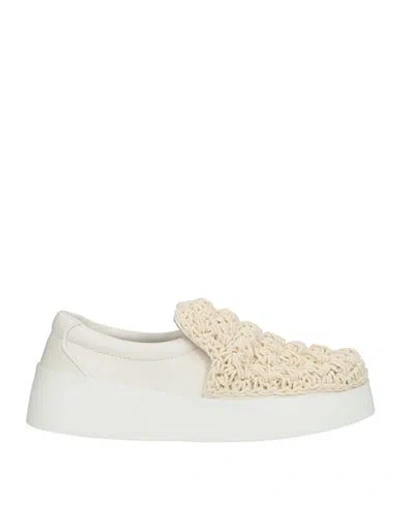 Jw Anderson Woman Loafers Off White Size 9 Leather, Textile Fibers