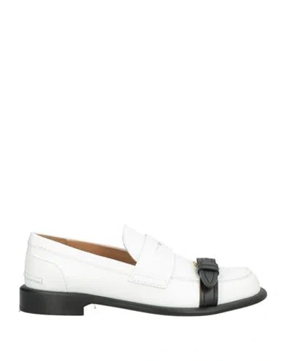 Jw Anderson Woman Loafers White Size 8 Calfskin