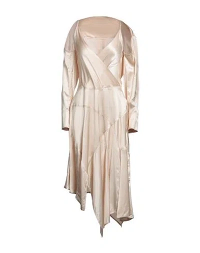 Jw Anderson Woman Midi Dress Beige Size 6 Viscose