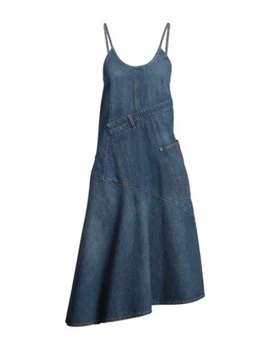 Jw Anderson Woman Midi Dress Blue Size 6 Cotton