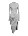 Jw Anderson Woman Midi Dress Grey Size 6 Viscose, Polyamide, Polyurethane In Grey