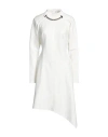 Jw Anderson Women's Neck Chain Long Sleeve Dress In Off White