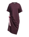 Jw Anderson Woman Midi Dress Plum Size M Organic Cotton, Elastane In Purple