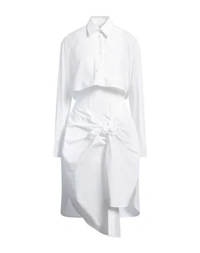 Jw Anderson Woman Midi Dress White Size 6 Cotton