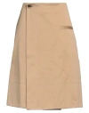 Jw Anderson Woman Midi Skirt Camel Size 8 Cotton In Beige