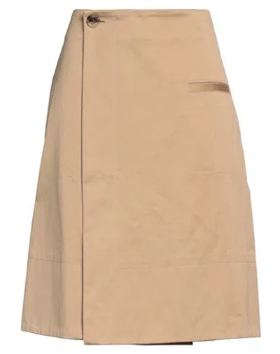 Jw Anderson Woman Midi Skirt Camel Size 8 Cotton In Beige