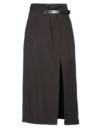 Jw Anderson Woman Midi Skirt Charcoal Size 8 Viscose, Silk In Brown