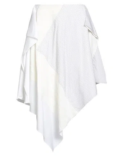 JW ANDERSON JW ANDERSON WOMAN MIDI SKIRT IVORY SIZE 6 COTTON, VISCOSE, LINEN