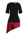 Jw Anderson Double Crepe Diagonal Hem Mini Dress In Black