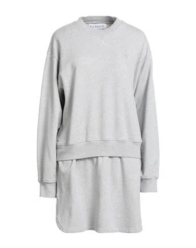 Jw Anderson Woman Mini Dress Light Grey Size L Cotton In Gray