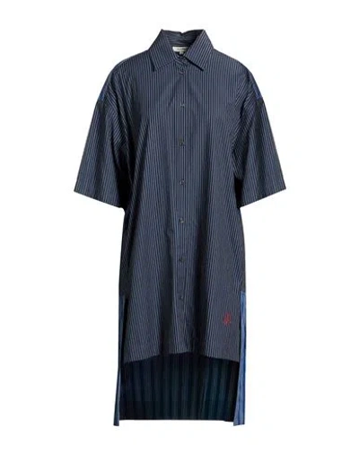 Jw Anderson Woman Mini Dress Navy Size 10 Cotton In Blue