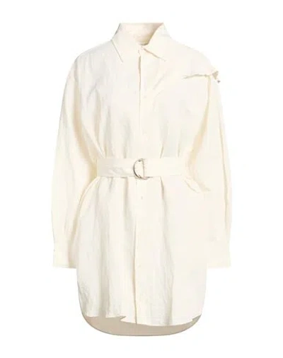 Jw Anderson Woman Mini Dress Off White Size 8 Viscose, Linen In Neutral