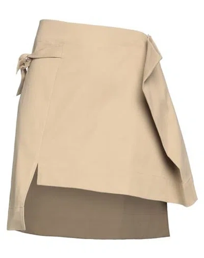 Jw Anderson Woman Mini Skirt Beige Size 8 Cotton, Elastane