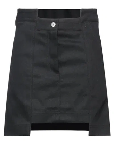 Jw Anderson Woman Mini Skirt Black Size 6 Cotton, Polyurethane