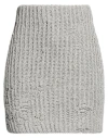 Jw Anderson Woman Mini Skirt Light Grey Size M Cotton, Acrylic