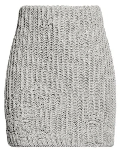 Jw Anderson Woman Mini Skirt Light Grey Size M Cotton, Acrylic