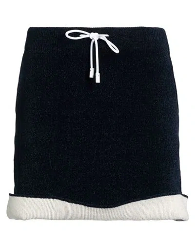 Jw Anderson Woman Mini Skirt Midnight Blue Size L Polyester, Wool