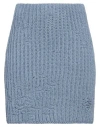 Jw Anderson Woman Mini Skirt Navy Size M Cotton, Acrylic In Navy Blue