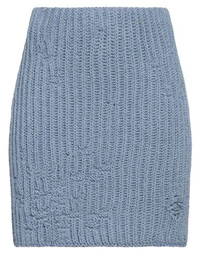 Jw Anderson Woman Mini Skirt Navy Size M Cotton, Acrylic In Navy Blue