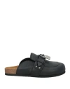 Jw Anderson Punk Leather Loafer Mules In Black