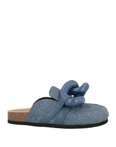 Jw Anderson Woman Mules & Clogs Blue Size 9 Textile Fibers