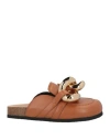 Jw Anderson Chunky Leather Chain Slide Mules In Brown