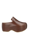 Jw Anderson Woman Mules & Clogs Brown Size 8 Calfskin