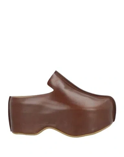 Jw Anderson Woman Mules & Clogs Brown Size 8 Calfskin