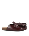 Jw Anderson Woman Mules & Clogs Burgundy Size 8 Calfskin