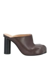 Jw Anderson Leather Heeled Mules In Brown