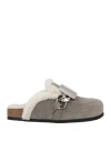 Jw Anderson Woman Mules & Clogs Grey Size 10 Leather