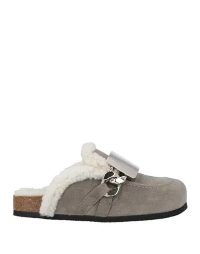 Jw Anderson Woman Mules & Clogs Grey Size 10 Leather