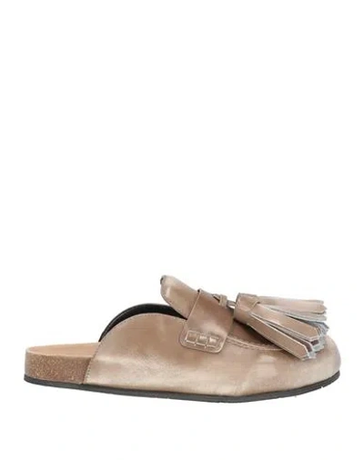 Jw Anderson Woman Mules & Clogs Khaki Size 10 Calfskin In Neutral