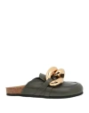 Jw Anderson Woman Mules & Clogs Military Green Size 10 Leather