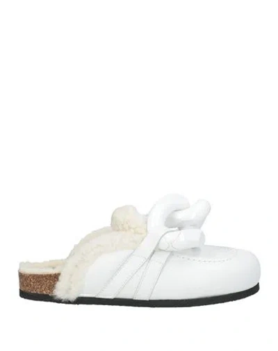 JW ANDERSON JW ANDERSON WOMAN MULES & CLOGS WHITE SIZE 8 LEATHER