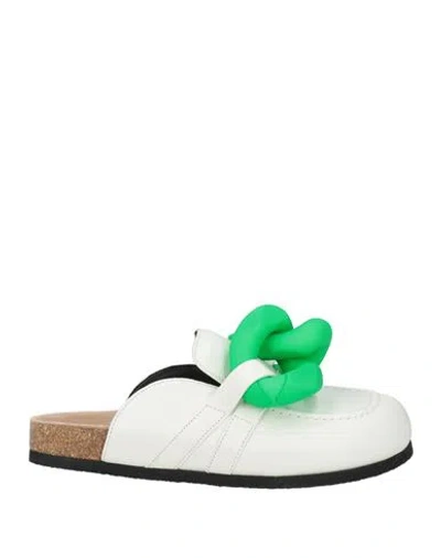 Jw Anderson Chain Leather Mules In White