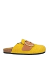 Jw Anderson Woman Mules & Clogs Yellow Size 6 Leather, Textile Fibers