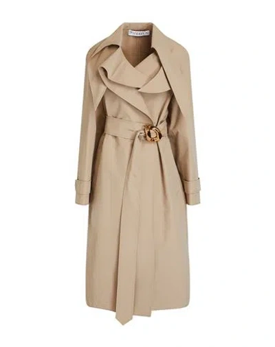 Jw Anderson Woman Overcoat & Trench Coat Beige Size 4 Cotton, Polyamide In Brown