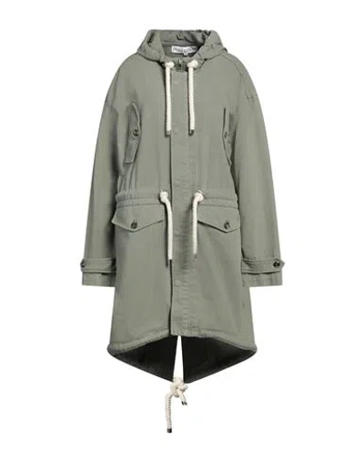 Jw Anderson Woman Overcoat & Trench Coat Military Green Size L Cotton
