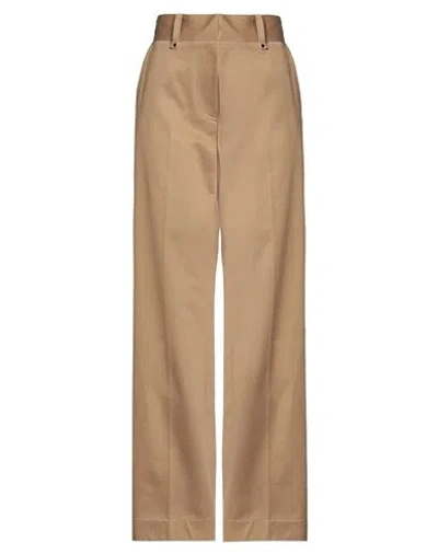 Jw Anderson Woman Pants Sand Size 2 Cotton, Elastane In Brown